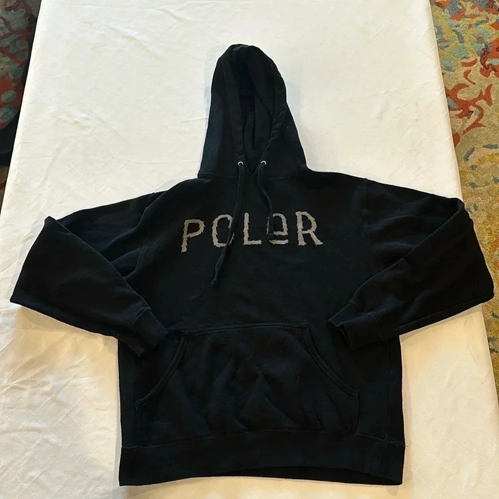 Poler men’s black pullover hoodie sweatshirt shirt sweater small EUC